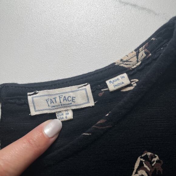 Fat Face Black Zebra Giraffe Tiger Safari Jersey Easy Wear Dress US 6 EU 39 EUC - Picture 2 of 12